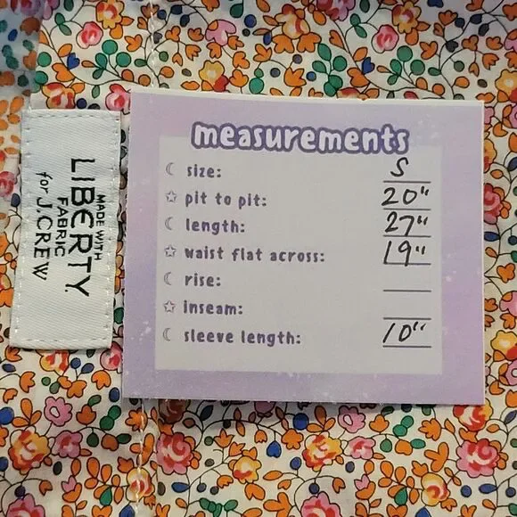 J CREW LIBERTY Eloise Floral Print Puff Sleeve Top Size 6 Button Up Classic-Fit - Picture 2 of 9